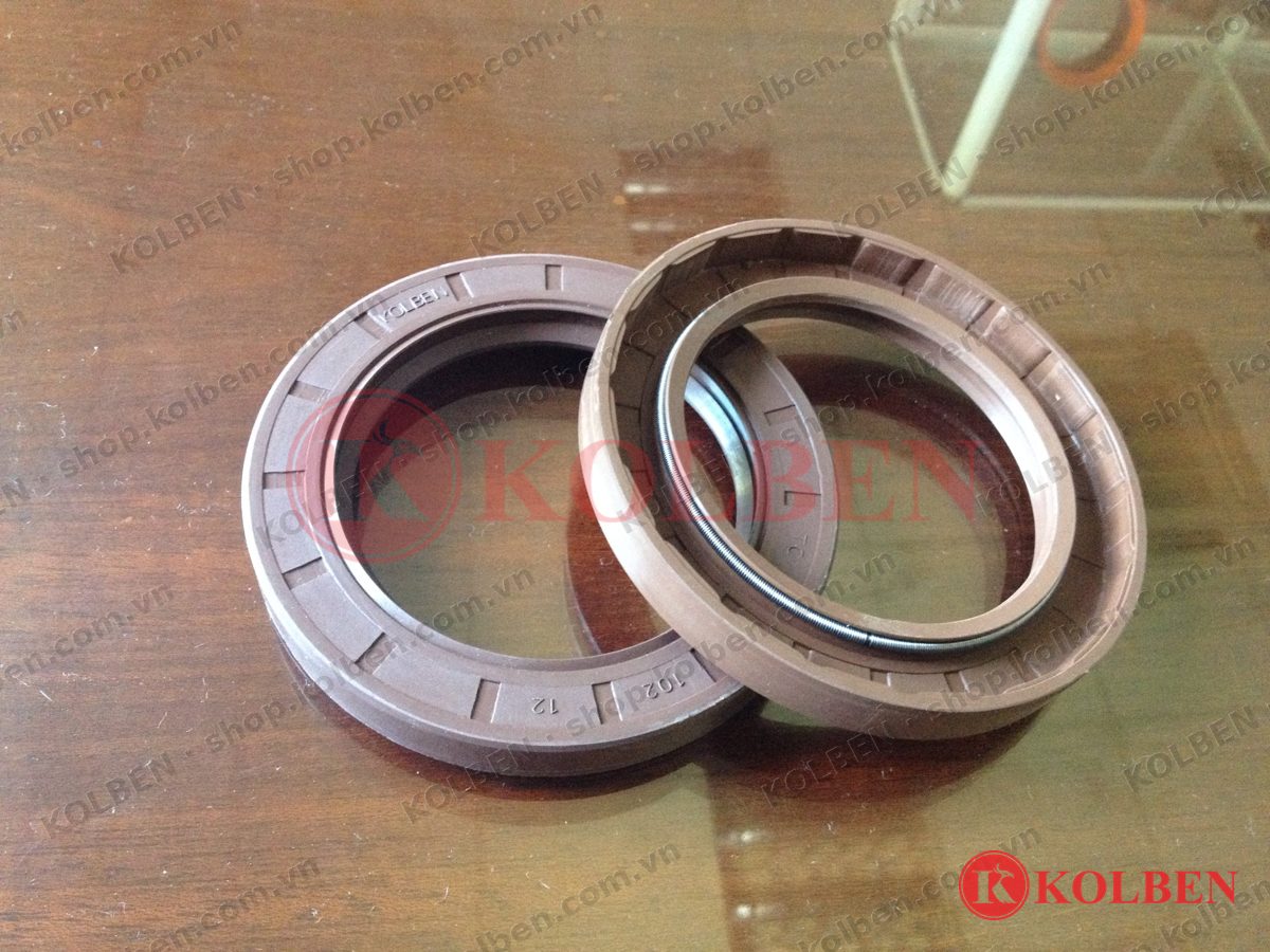 Phớt chắn dầu TC Viton FKM màu nâu KOLBEN, 2 môi có lò xo