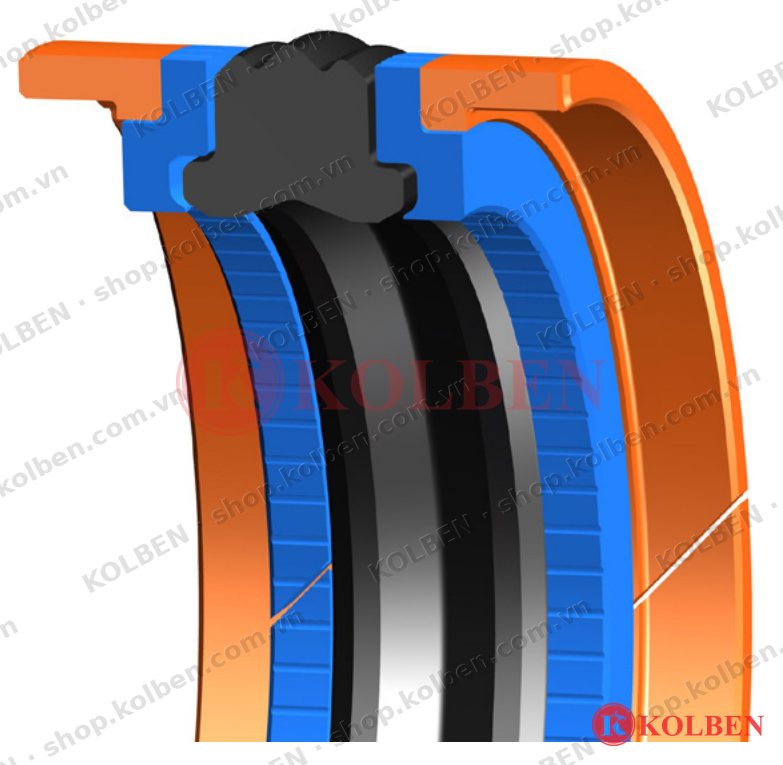 Bộ phớt piston H780 Hallite nhìn từ mặt cắt